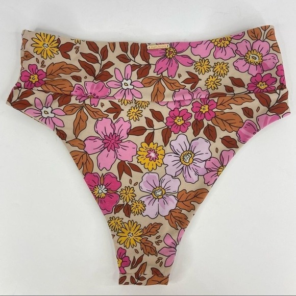 PILOT ACTIVE  Floral Underwire High-Waisted Bikini Swim Suit Size Large - Picture 2 of 5